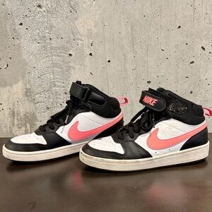 Nike High-Top Sneakers in Black, White, and Pink